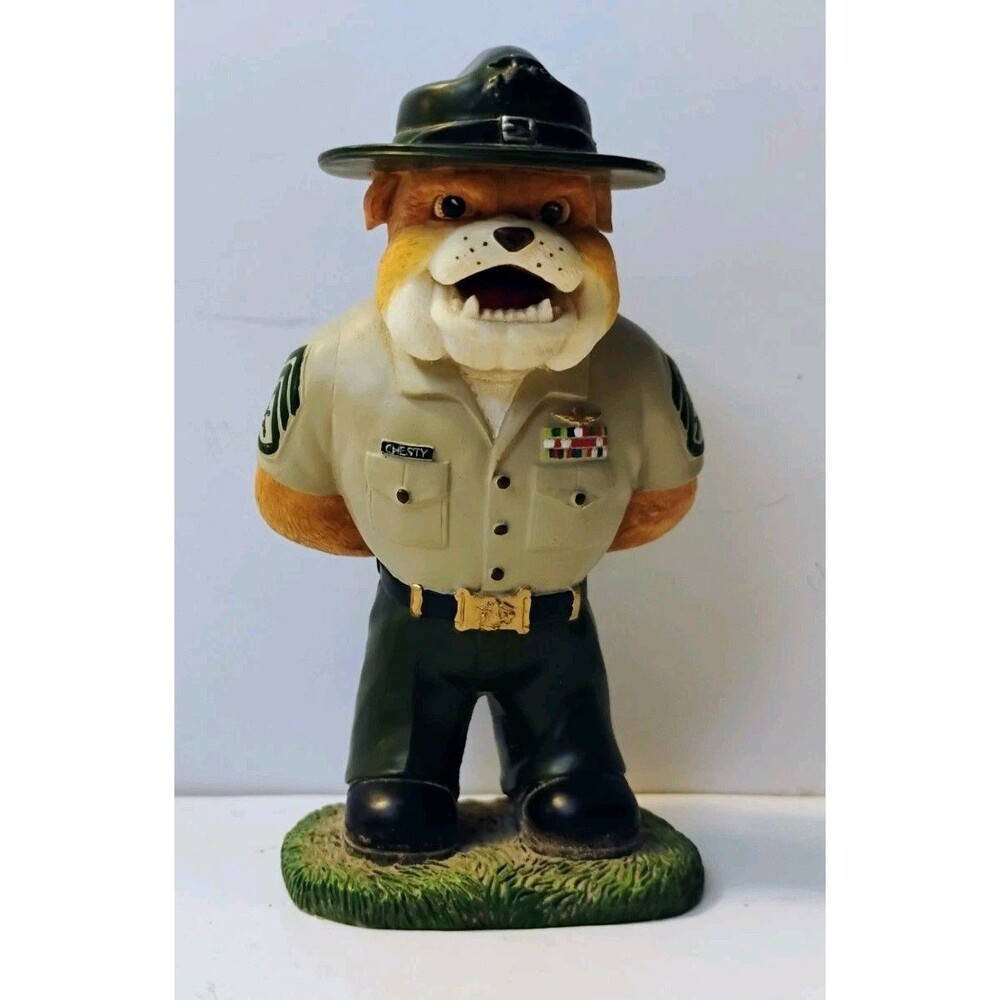 Vtg Hamilton Collection Up Close & Personal USMC Bulldog Figurine Barking Orders